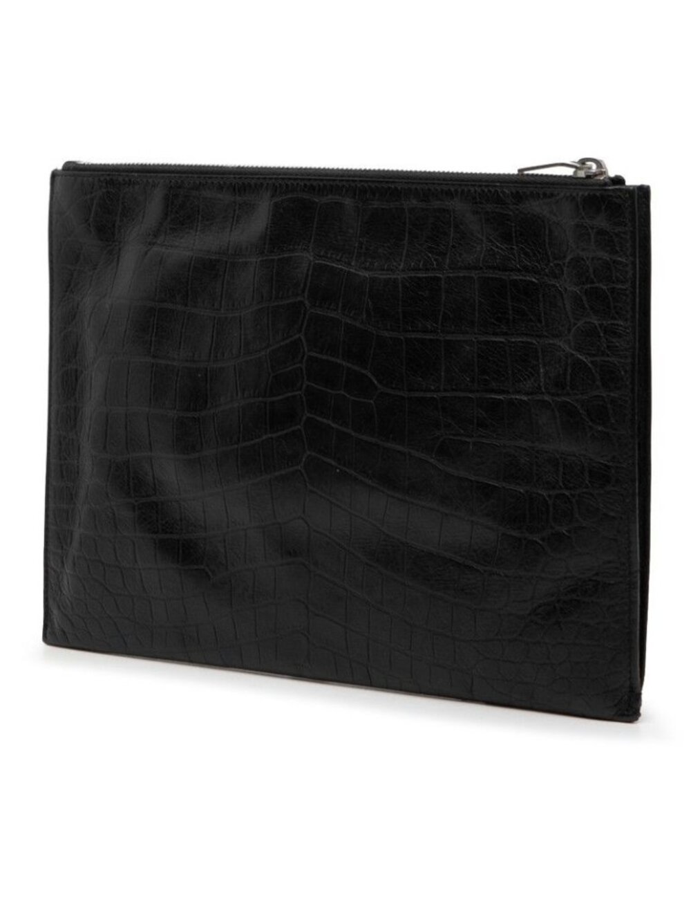 Saint Laurent Croco Embossed Clutch Black Leather - Picture 2 of 9